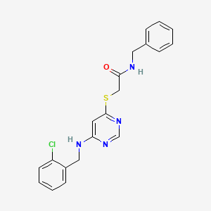 molecular formula C20H19ClN4OS B11199548 N-benzyl-2-({6-[(2-chlorobenzyl)amino]pyrimidin-4-yl}sulfanyl)acetamide 