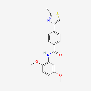 molecular formula C19H18N2O3S B11199571 N-(2,5-dimethoxyphenyl)-4-(2-methyl-1,3-thiazol-4-yl)benzamide 