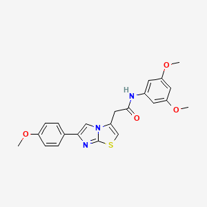 molecular formula C22H21N3O4S B11199575 N-(3,5-dimethoxyphenyl)-2-(6-(4-methoxyphenyl)imidazo[2,1-b]thiazol-3-yl)acetamide 