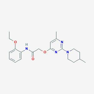 molecular formula C21H28N4O3 B11199666 N-(2-ethoxyphenyl)-2-{[6-methyl-2-(4-methylpiperidin-1-yl)pyrimidin-4-yl]oxy}acetamide 