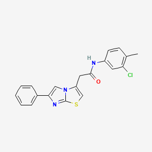 molecular formula C20H16ClN3OS B11199703 N-(3-chloro-4-methylphenyl)-2-(6-phenylimidazo[2,1-b]thiazol-3-yl)acetamide 