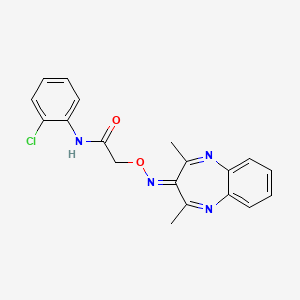 molecular formula C19H17ClN4O2 B11199708 N-(2-chlorophenyl)-2-{[(2,4-dimethyl-3H-1,5-benzodiazepin-3-ylidene)amino]oxy}acetamide 