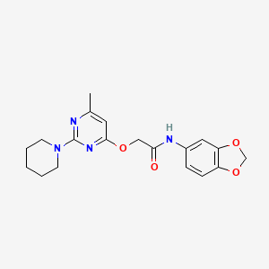 molecular formula C19H22N4O4 B11199723 N-(1,3-benzodioxol-5-yl)-2-{[6-methyl-2-(piperidin-1-yl)pyrimidin-4-yl]oxy}acetamide 