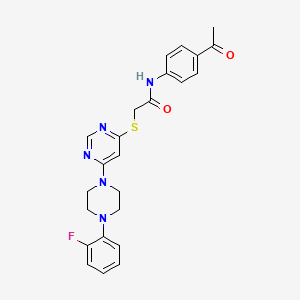 molecular formula C24H24FN5O2S B11199726 N-(4-Acetylphenyl)-2-({6-[4-(2-fluorophenyl)piperazin-1-YL]pyrimidin-4-YL}sulfanyl)acetamide 