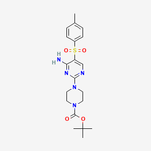 molecular formula C20H27N5O4S B11199790 Tert-butyl 4-{4-amino-5-[(4-methylphenyl)sulfonyl]pyrimidin-2-yl}piperazine-1-carboxylate 
