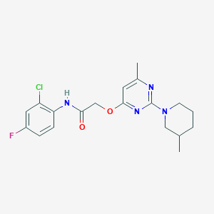molecular formula C19H22ClFN4O2 B11199893 N-(2-chloro-4-fluorophenyl)-2-{[6-methyl-2-(3-methylpiperidin-1-yl)pyrimidin-4-yl]oxy}acetamide 