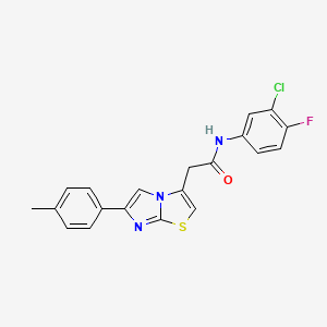 molecular formula C20H15ClFN3OS B11199905 N-(3-chloro-4-fluorophenyl)-2-[6-(4-methylphenyl)imidazo[2,1-b][1,3]thiazol-3-yl]acetamide 