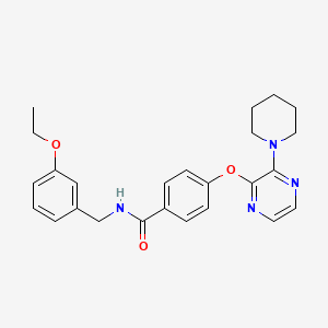 molecular formula C25H28N4O3 B11200094 N-(3-ethoxybenzyl)-4-{[3-(piperidin-1-yl)pyrazin-2-yl]oxy}benzamide 