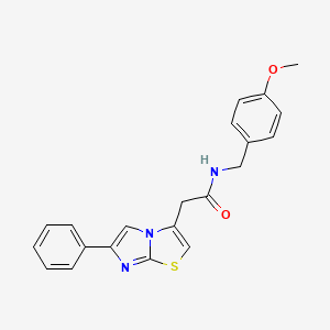 molecular formula C21H19N3O2S B11200109 N-[(4-Methoxyphenyl)methyl]-2-{6-phenylimidazo[2,1-B][1,3]thiazol-3-YL}acetamide 