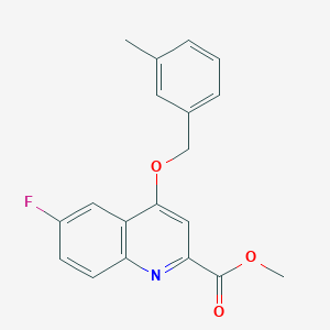 molecular formula C19H16FNO3 B11200133 Methyl 6-fluoro-4-((3-methylbenzyl)oxy)quinoline-2-carboxylate 