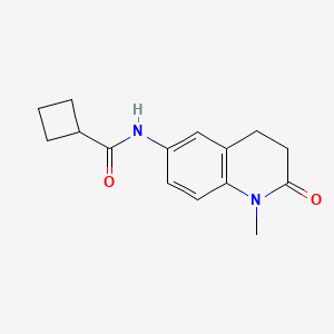molecular formula C15H18N2O2 B11200138 N-(1-methyl-2-oxo-1,2,3,4-tetrahydroquinolin-6-yl)cyclobutanecarboxamide 