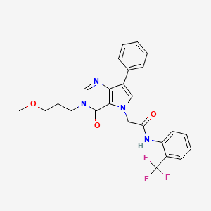 molecular formula C25H23F3N4O3 B11200158 2-[3-(3-Methoxypropyl)-4-oxo-7-phenyl-3H,4H,5H-pyrrolo[3,2-D]pyrimidin-5-YL]-N-[2-(trifluoromethyl)phenyl]acetamide 