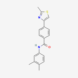 molecular formula C19H18N2OS B11200166 N-(3,4-dimethylphenyl)-4-(2-methyl-1,3-thiazol-4-yl)benzamide 