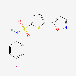 molecular formula C13H9FN2O3S2 B11200209 N-(4-fluorophenyl)-5-(1,2-oxazol-5-yl)thiophene-2-sulfonamide 