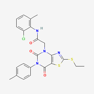 molecular formula C23H21ClN4O3S2 B11200217 N-(3-chloro-4-methylphenyl)-2-{[4-(4-methoxyphenyl)-7,8-dimethyl-3H-1,5-benzodiazepin-2-yl]thio}acetamide 
