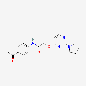 molecular formula C19H22N4O3 B11200221 N-(4-acetylphenyl)-2-{[6-methyl-2-(pyrrolidin-1-yl)pyrimidin-4-yl]oxy}acetamide 