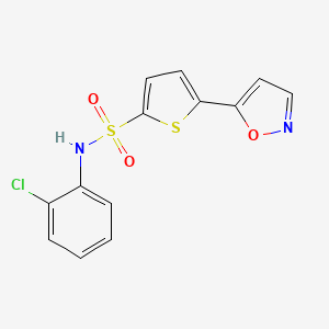 molecular formula C13H9ClN2O3S2 B11200236 N-(2-chlorophenyl)-5-(1,2-oxazol-5-yl)thiophene-2-sulfonamide 