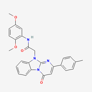 molecular formula C27H24N4O4 B11200263 N-(2,5-dimethoxyphenyl)-2-[2-(4-methylphenyl)-4-oxopyrimido[1,2-a]benzimidazol-10(4H)-yl]acetamide 