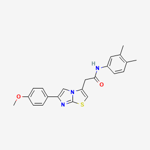 molecular formula C22H21N3O2S B11200456 N-(3,4-dimethylphenyl)-2-(6-(4-methoxyphenyl)imidazo[2,1-b]thiazol-3-yl)acetamide 