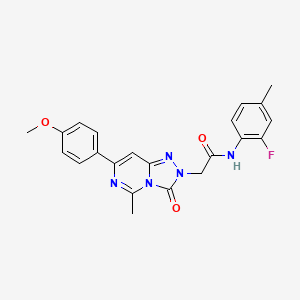molecular formula C22H20FN5O3 B11200458 N-(2-fluoro-4-methylphenyl)-2-[7-(4-methoxyphenyl)-5-methyl-3-oxo[1,2,4]triazolo[4,3-c]pyrimidin-2(3H)-yl]acetamide 