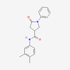molecular formula C19H20N2O2 B11200493 N-(3,4-dimethylphenyl)-5-oxo-1-phenylpyrrolidine-3-carboxamide 