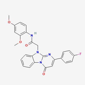 molecular formula C26H21FN4O4 B11200530 N-(2,4-dimethoxyphenyl)-2-[2-(4-fluorophenyl)-4-oxopyrimido[1,2-a]benzimidazol-10(4H)-yl]acetamide 