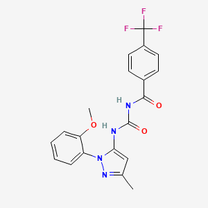 molecular formula C20H17F3N4O3 B11200543 N-{[1-(2-methoxyphenyl)-3-methyl-1H-pyrazol-5-yl]carbamoyl}-4-(trifluoromethyl)benzamide 