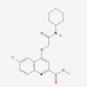 molecular formula C19H21ClN2O4 B11200790 Methyl 6-chloro-4-[(cyclohexylcarbamoyl)methoxy]quinoline-2-carboxylate 