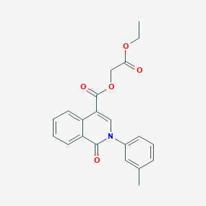 molecular formula C21H19NO5 B11200825 2-Ethoxy-2-oxoethyl 1-oxo-2-(m-tolyl)-1,2-dihydroisoquinoline-4-carboxylate 