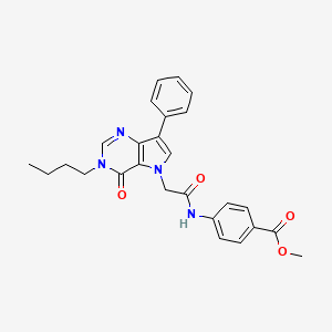 molecular formula C26H26N4O4 B11200866 methyl 4-{[(3-butyl-4-oxo-7-phenyl-3,4-dihydro-5H-pyrrolo[3,2-d]pyrimidin-5-yl)acetyl]amino}benzoate 