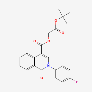 molecular formula C22H20FNO5 B11200873 Tert-butyl 2-[2-(4-fluorophenyl)-1-oxo-1,2-dihydroisoquinoline-4-carbonyloxy]acetate 