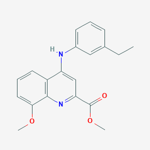 molecular formula C20H20N2O3 B11200890 Methyl 4-((3-ethylphenyl)amino)-8-methoxyquinoline-2-carboxylate 