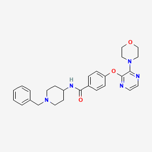 molecular formula C27H31N5O3 B11200891 N-(1-benzylpiperidin-4-yl)-4-{[3-(morpholin-4-yl)pyrazin-2-yl]oxy}benzamide 
