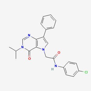 molecular formula C23H21ClN4O2 B11200914 N-(4-chlorophenyl)-2-[4-oxo-7-phenyl-3-(propan-2-yl)-3,4-dihydro-5H-pyrrolo[3,2-d]pyrimidin-5-yl]acetamide 