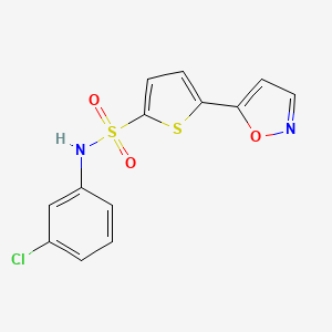 molecular formula C13H9ClN2O3S2 B11200938 N-(3-chlorophenyl)-5-(1,2-oxazol-5-yl)thiophene-2-sulfonamide 
