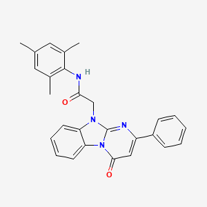 molecular formula C27H24N4O2 B11201024 N-mesityl-2-(4-oxo-2-phenylpyrimido[1,2-a]benzimidazol-10(4H)-yl)acetamide 