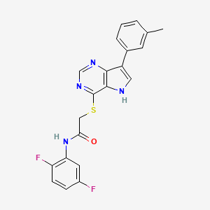 molecular formula C21H16F2N4OS B11201146 N-(2,5-difluorophenyl)-2-{[7-(3-methylphenyl)-5H-pyrrolo[3,2-d]pyrimidin-4-yl]sulfanyl}acetamide 