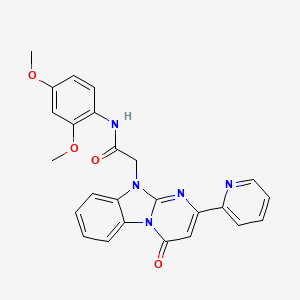 molecular formula C25H21N5O4 B11201204 N-(2,4-dimethoxyphenyl)-2-[4-oxo-2-(pyridin-2-yl)pyrimido[1,2-a]benzimidazol-10(4H)-yl]acetamide 
