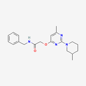molecular formula C20H26N4O2 B11201279 N-benzyl-2-{[6-methyl-2-(3-methylpiperidin-1-yl)pyrimidin-4-yl]oxy}acetamide 