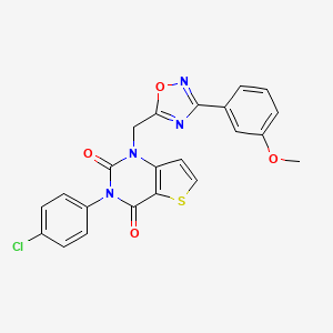molecular formula C22H15ClN4O4S B11201302 4-(4-isopropyl-3-oxo-3,4-dihydropyrido[2,3-b]pyrazin-2-yl)-N-(3-methoxyphenyl)benzamide 