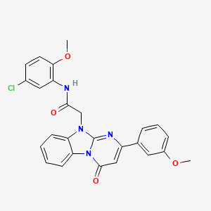 molecular formula C26H21ClN4O4 B11201320 N-(5-chloro-2-methoxyphenyl)-2-[2-(3-methoxyphenyl)-4-oxopyrimido[1,2-a]benzimidazol-10(4H)-yl]acetamide 