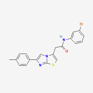 molecular formula C20H16BrN3OS B11201425 N-(3-bromophenyl)-2-[6-(4-methylphenyl)imidazo[2,1-b][1,3]thiazol-3-yl]acetamide 