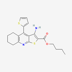 molecular formula C20H22N2O2S2 B11201518 Butyl 3-amino-4-(thiophen-2-yl)-5,6,7,8-tetrahydrothieno[2,3-b]quinoline-2-carboxylate 