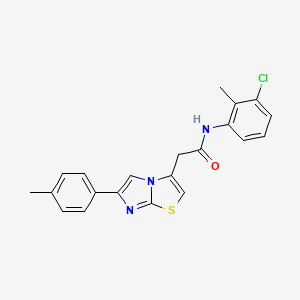 molecular formula C21H18ClN3OS B11201561 N-(3-chloro-2-methylphenyl)-2-[6-(4-methylphenyl)imidazo[2,1-b][1,3]thiazol-3-yl]acetamide 