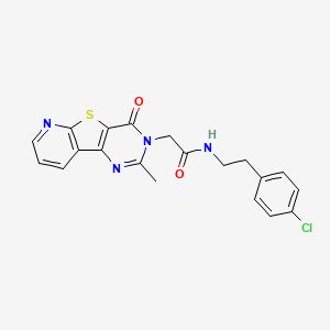 molecular formula C20H17ClN4O2S B11201590 N-[2-(4-chlorophenyl)ethyl]-2-(4-methyl-6-oxo-8-thia-3,5,10-triazatricyclo[7.4.0.02,7]trideca-1(9),2(7),3,10,12-pentaen-5-yl)acetamide 