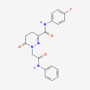 molecular formula C19H17FN4O3 B11201685 N-(4-fluorophenyl)-6-oxo-1-[2-oxo-2-(phenylamino)ethyl]-1,4,5,6-tetrahydropyridazine-3-carboxamide 