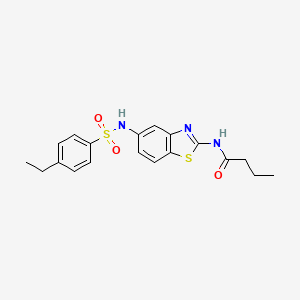 molecular formula C19H21N3O3S2 B11201737 N-[5-(4-Ethylbenzenesulfonamido)-1,3-benzothiazol-2-YL]butanamide 
