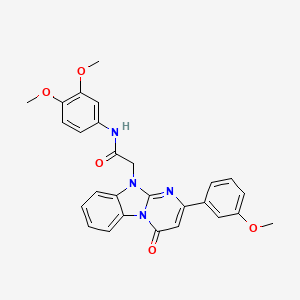 molecular formula C27H24N4O5 B11201741 N-(3,4-dimethoxyphenyl)-2-[2-(3-methoxyphenyl)-4-oxopyrimido[1,2-a]benzimidazol-10(4H)-yl]acetamide 