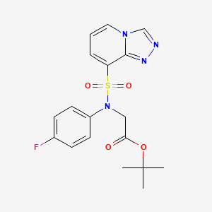 molecular formula C18H19FN4O4S B11201745 Tert-butyl 2-[N-(4-fluorophenyl)[1,2,4]triazolo[4,3-A]pyridine-8-sulfonamido]acetate 
