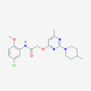 molecular formula C20H25ClN4O3 B11201758 N-(5-chloro-2-methoxyphenyl)-2-{[6-methyl-2-(4-methylpiperidin-1-yl)pyrimidin-4-yl]oxy}acetamide 